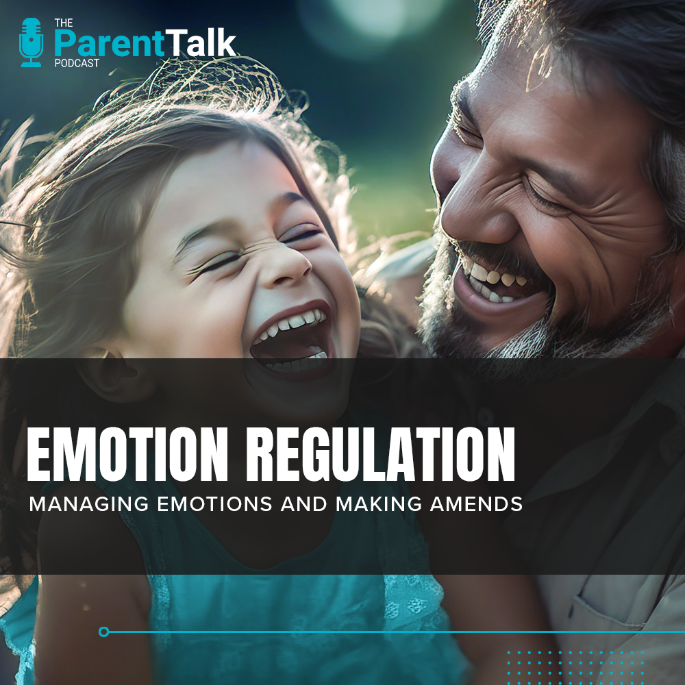 Emotion regulation. A father and daughter happily embrace.